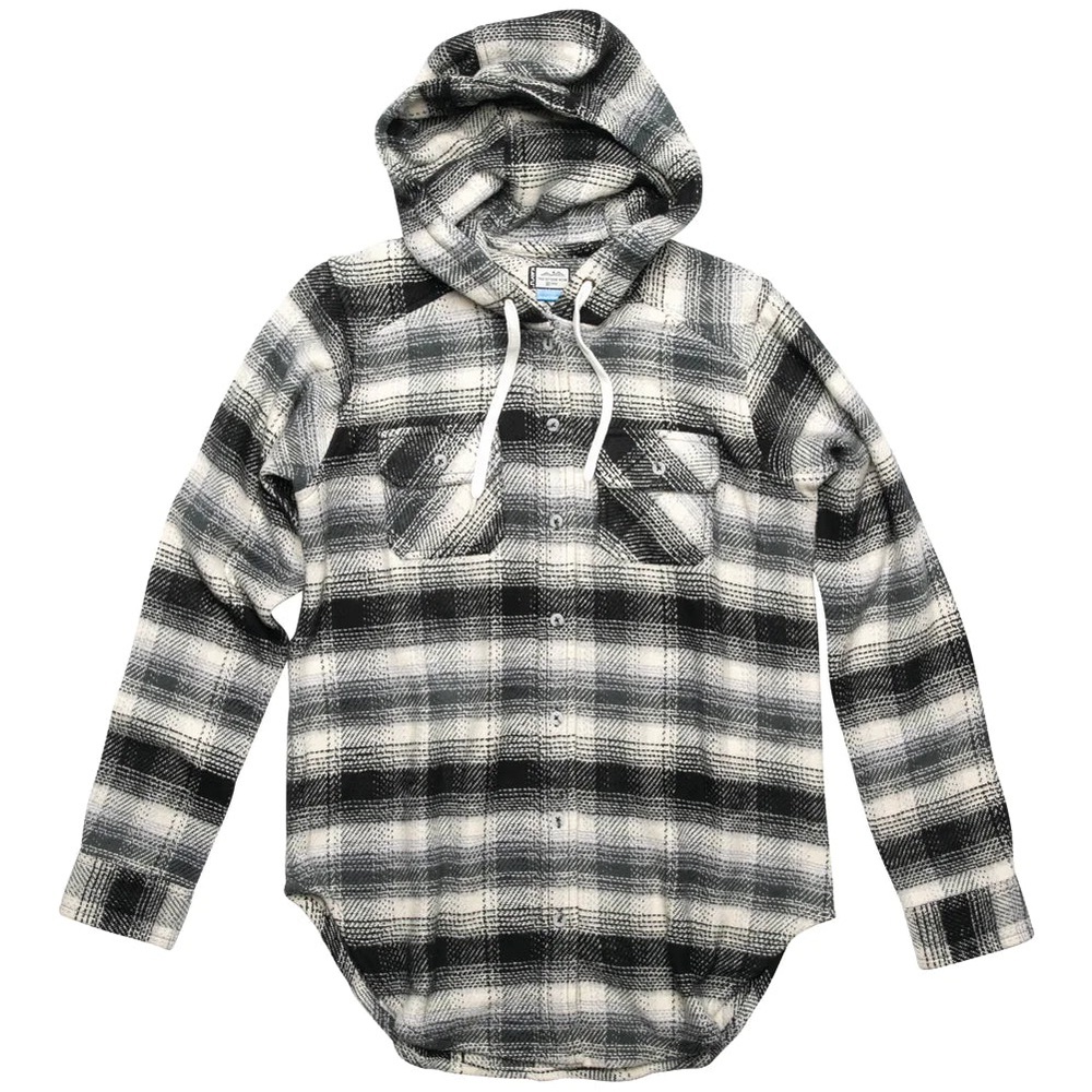 Kavu Black and White Plaid Women's Top